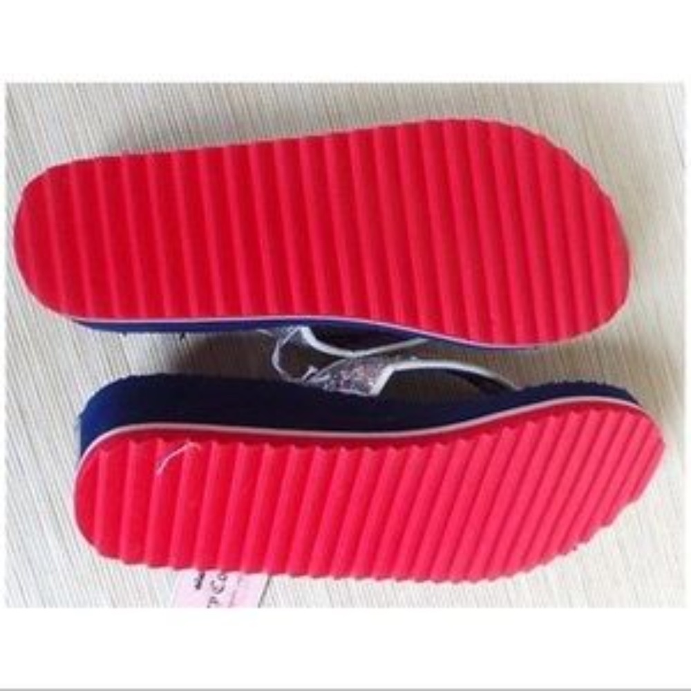 JUICY COUTURE Sandals Flip Flops Sequin Wedge Red White Blue Sizes S XL - Picture 4 of 4